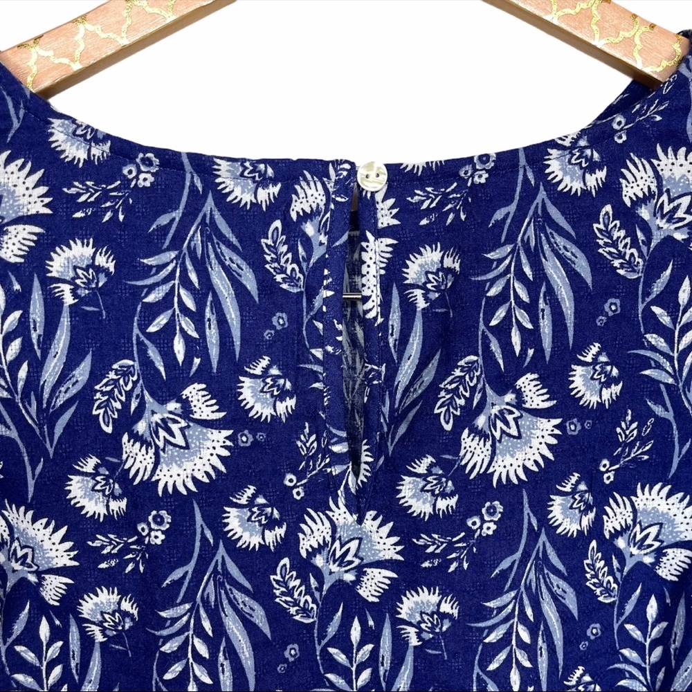 Universal Thread Puff 3/4 Sleeve Ruffle Blue Top - Picture 10 of 11